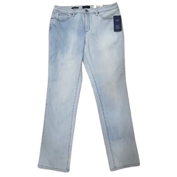 NWT Charter Club Jeans Women's Size 14 Boca Wash Lexington Straight Leg Denim - Picture 1 of 16